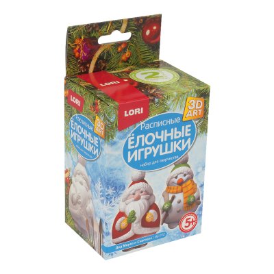 Ир-012 3D Art.Роспись ёлочных игрушек "Дед Мороз и Снеговик"