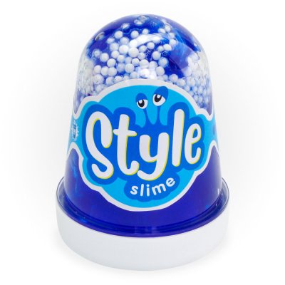 Сл-021 STYLE SLIME с шариками "Синий с ароматом тутти-фрутти", 130мл.