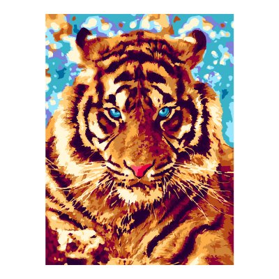 Кпн-045 Картина по номерам на картоне 28,5*38 см "Игривый тигр"