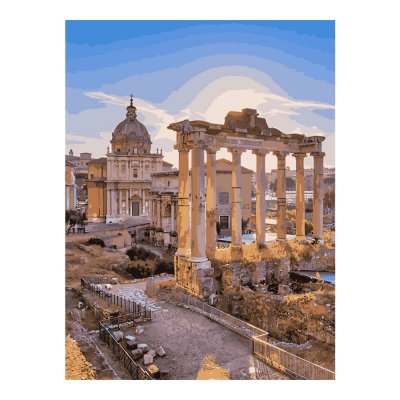 Кпн-189 Картина по номерам на картоне 40*50 см "Римский форум"