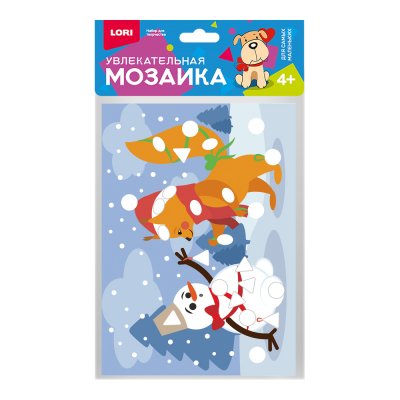 Увлекательная мозаика "Белочка и снеговик"