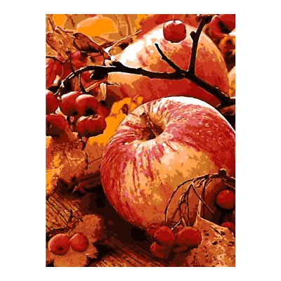 Кпн-122 Картина по номерам на картоне 28,5*38 см "Осенние яблоки"