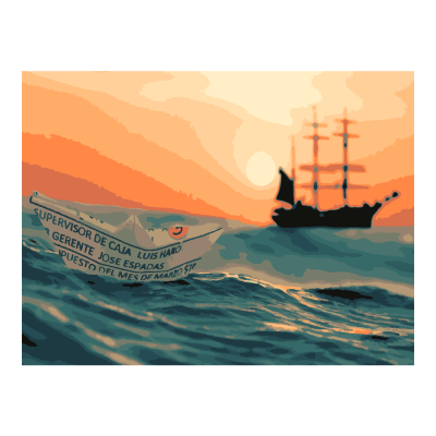 Картина по номерам "Корабль на закате"