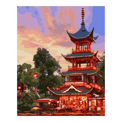 Кпн-206 Картина по номерам на картоне 40*50 см "Величественный храм"