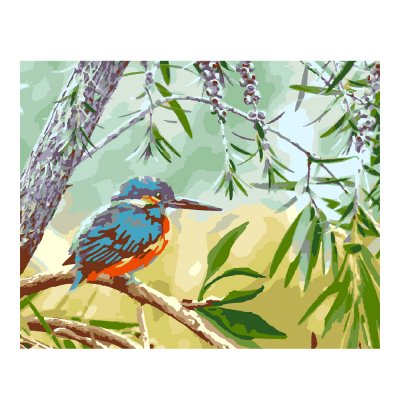 Кпн-218 Картина по номерам на картоне 40*50 см "Маленькая птичка"