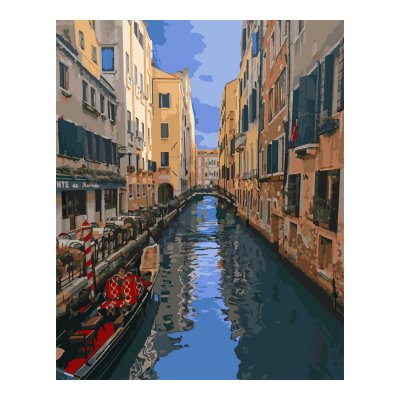 Кпн-229 Картина по номерам на картоне 40*50 см "Венецианский канал"