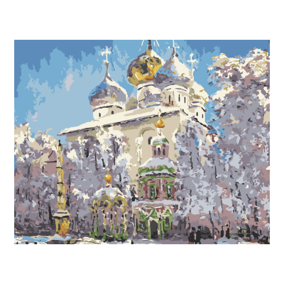 Рх-067 Картина по номерам "Зимний день в Троице-Сергиевой лавре"
