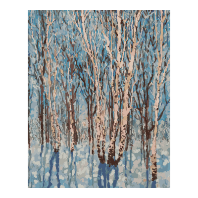Рх-079 Картина по номерам холст на подрамнике 40*50см "Берёзы зимой"