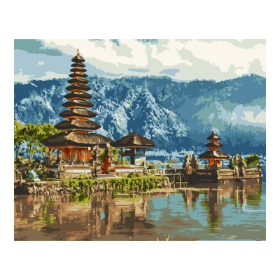 Рх-109 Картина по номерам холст на подрамнике 40*50см "Индонезийский храм"