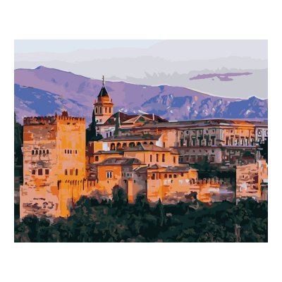 Кпн-246 Картина по номерам на картоне 40*50 см "Дворец Альгамбра"