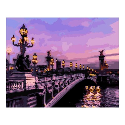 Кпн-237 Картина по номерам на картоне 40*50 см "Мост Александра III"