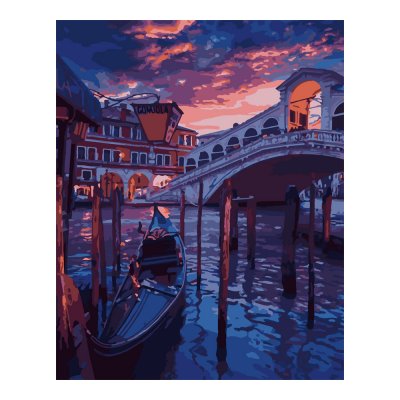 Кпн-240 Картина по номерам на картоне 40*50 см "Мост в Венеции"