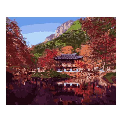 Кпн-248 Картина по номерам на картоне 40*50 см "Город Кёнджу"