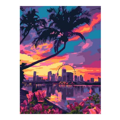 Кпн-295 Картина по номерам на картоне 28,5*38 см "Лето в Майами"