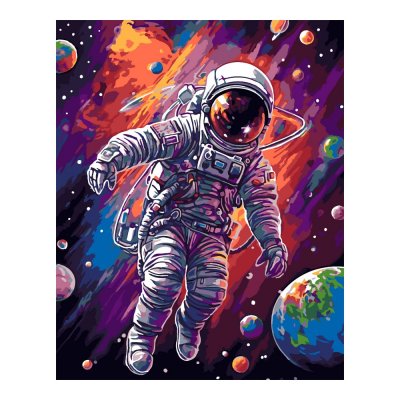 Рх-157 Картина по номерам холст на подрамнике 40*50см "Космонавт"