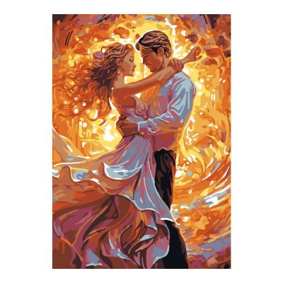 Кпн-323 Картина по номерам на картоне 20*28,5 см "Танец любви"