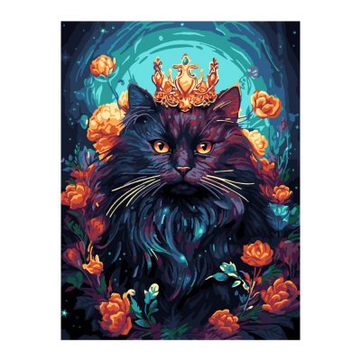 Кпн-376 Картина по номерам на картоне 28,5*38 см "Царь-кот"