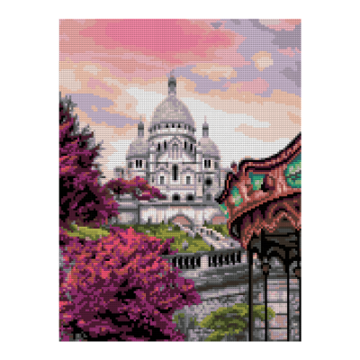 Ам-162 Алмазная мозаика 30*40 см (полное заполнение) "Весенний Париж"