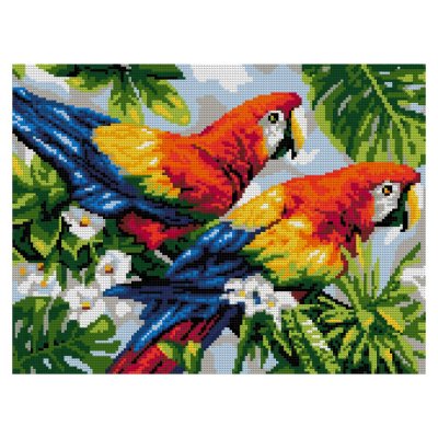 Ам-013 Алмазная мозаика 30*40 см (полное заполнение) "Пара попугаев"